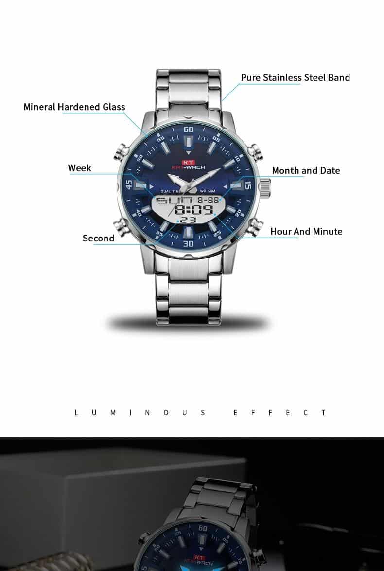 Gold Men Watch New Luxury Brand Sport Style Watches Mens Chronograph Quartz Wristwatch Male Waterproof Clock Relogio Masculino