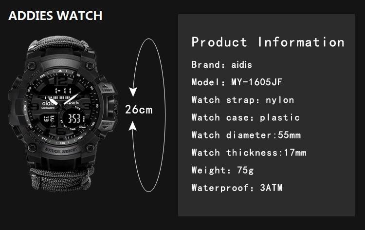 LED Military Watch with compass 30M Men Waterproof Sports Watches Male Fashion Clock Electronic Digital Display Wristwatches