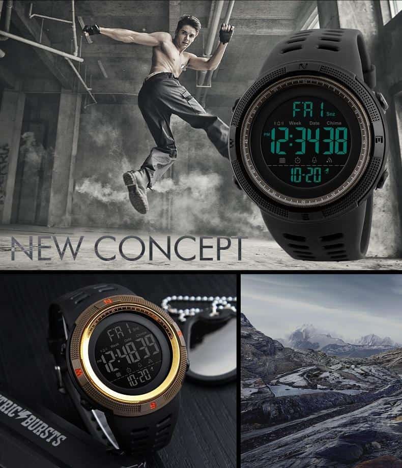 SKMEI Famous Luxury Brand Mens Sport Watches Chrono Countdown Men Waterproof Digital Watch military Clock Fashion Relojes Hombre