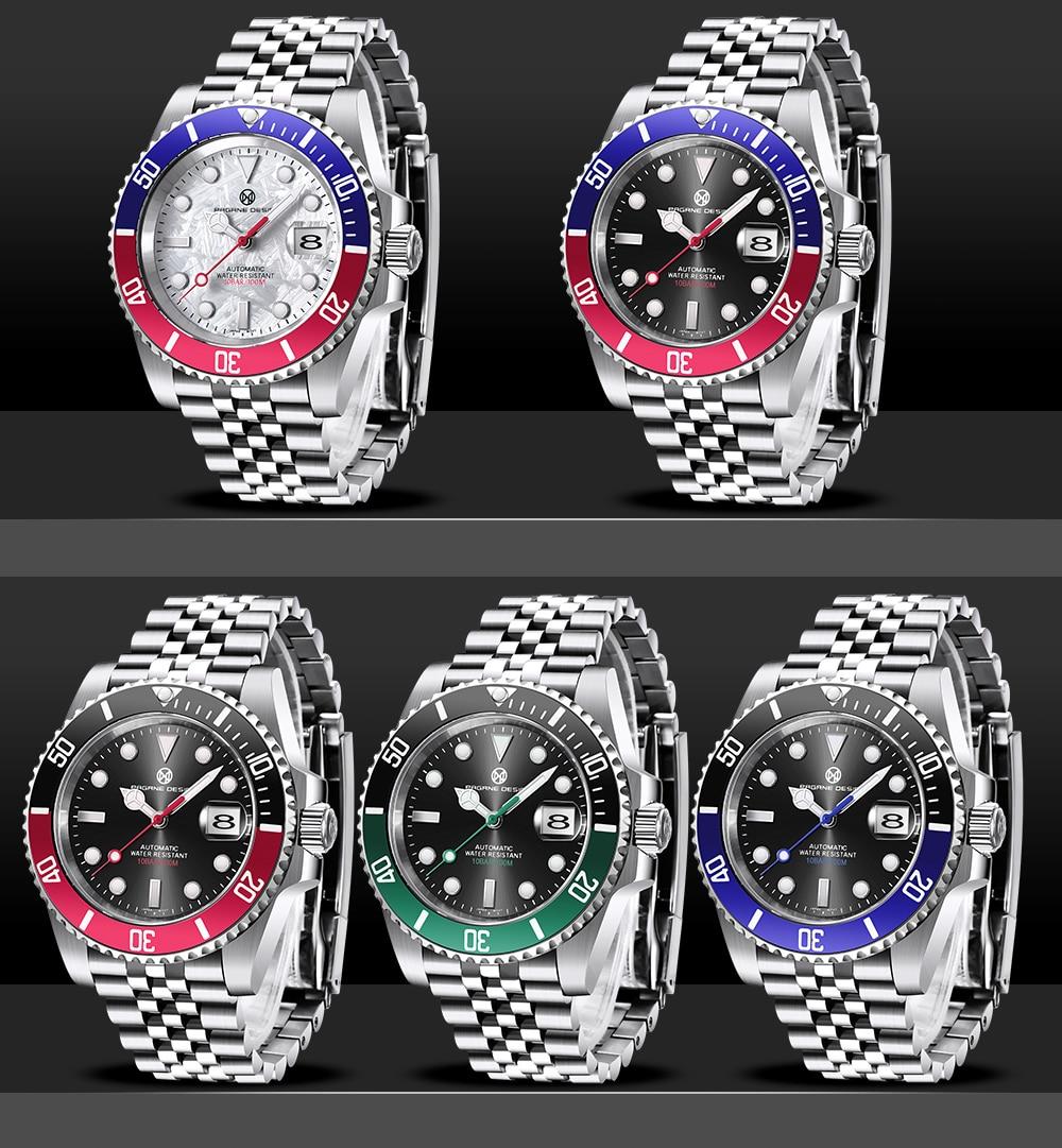 2021 PAGREN PAGANI Design New Men's Mechanical Watches Sapphire Glass 100m Waterproof Classic Luxury Automatic Watch reloj homb