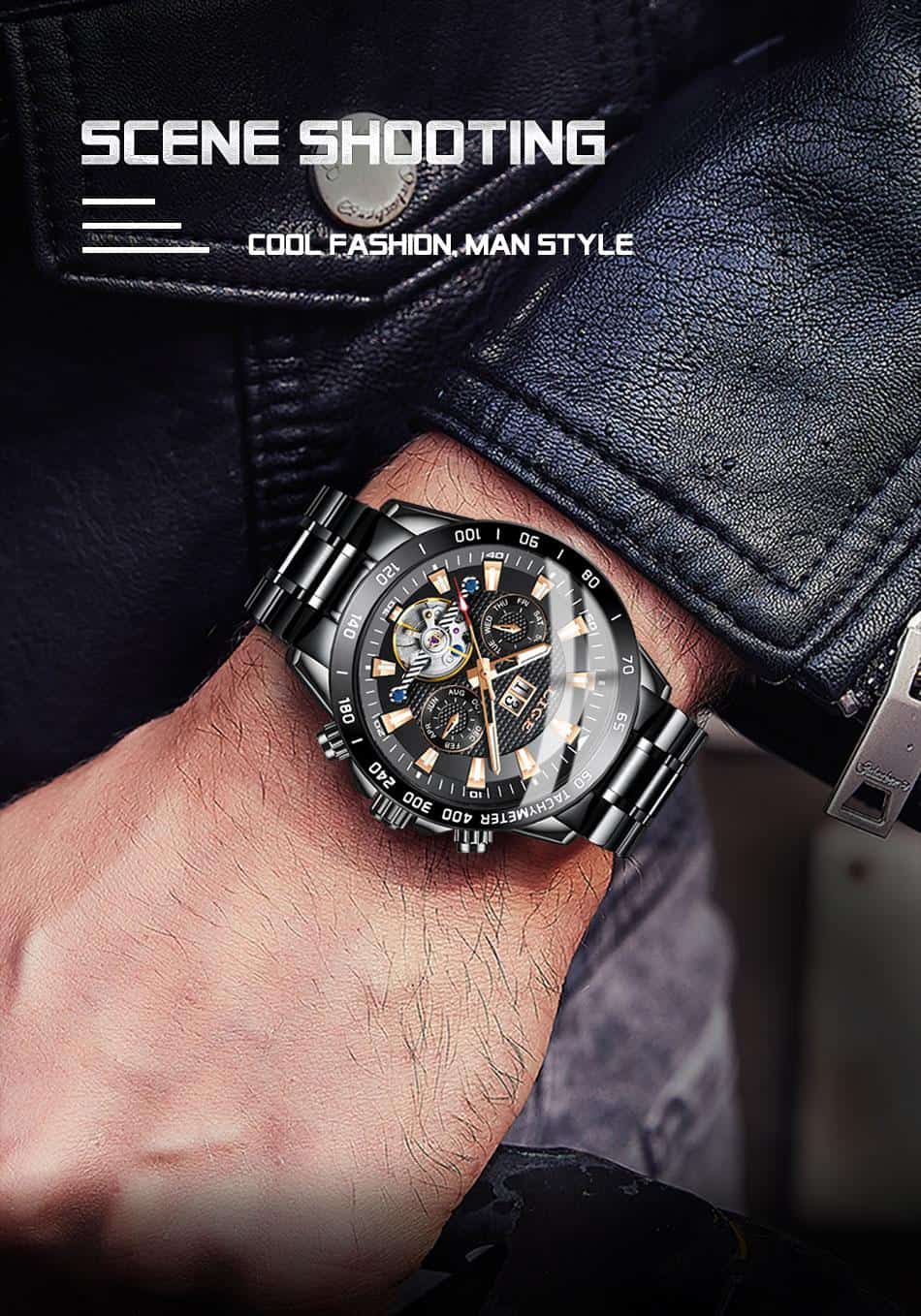 2020 LIGE Mens Watch Top Brand Luxury Fashion Business Watch Men's Mechanical Watch Calendar Waterproof Clock reloj hombre+Box