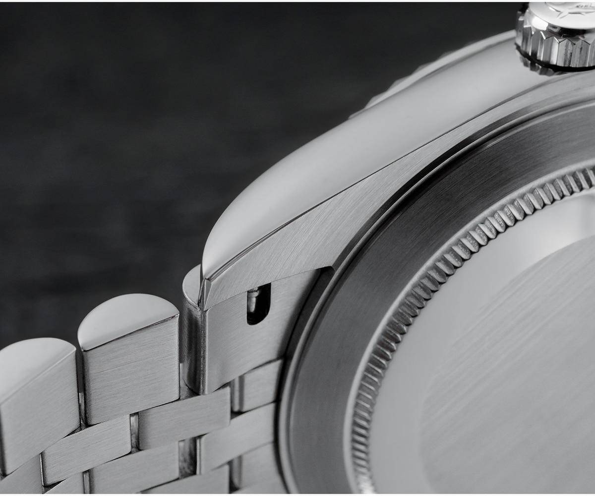 San Martin Men Dress Watch Jubilee Bracelet Retro Classic Luxury Automatic Mechanical Watches Sapphire Cyclops Waterproof 100M