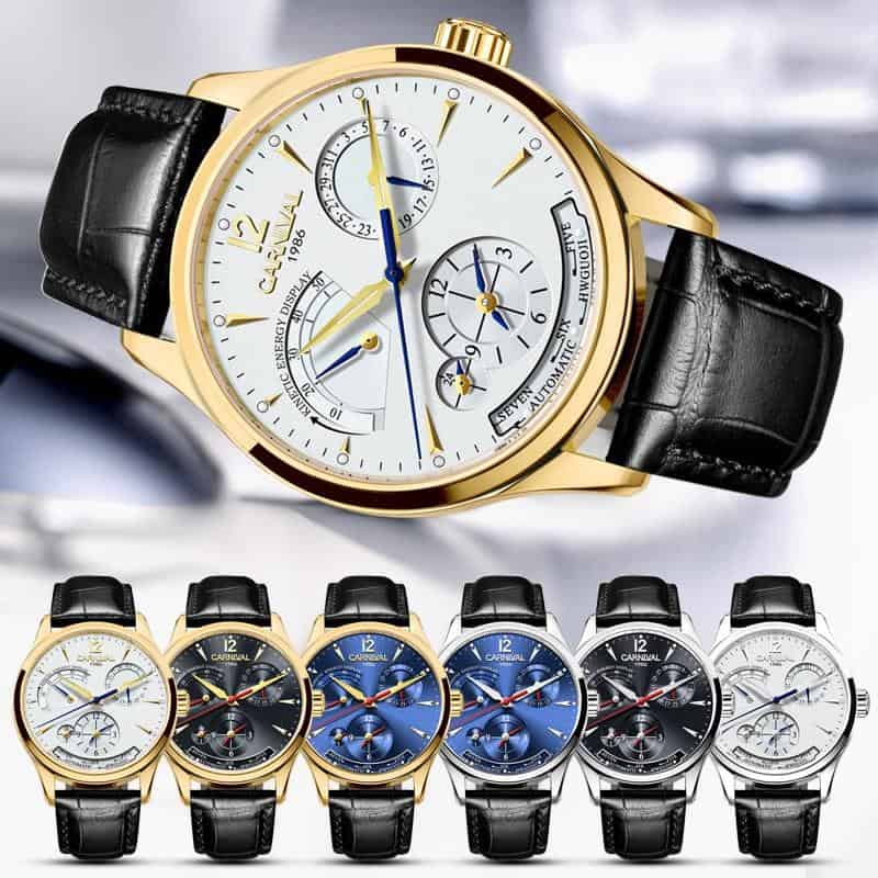 Original CARNIVAL Fashion Men Watch Top brand Multifunction Automatic Watch Men Calendar Waterproof Luminous Mechanical watches