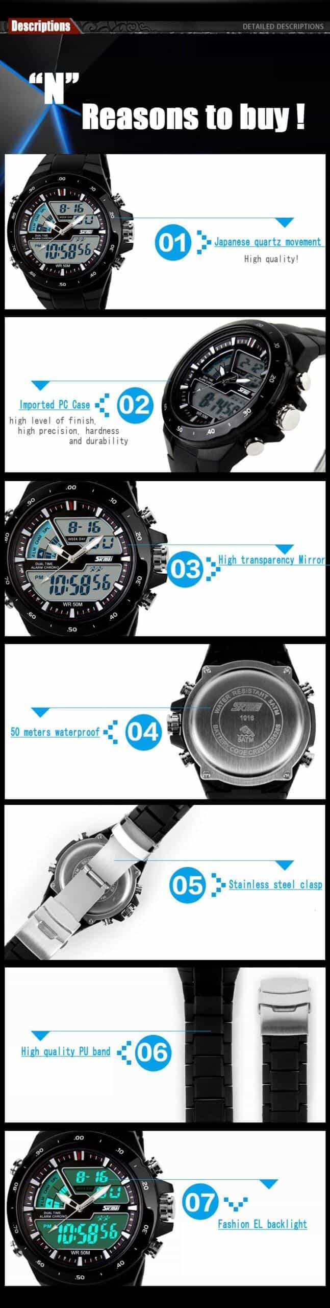 Skmei Men Sport Watches Military Casual Sports Men's Watch Quartz-watch Waterproof Silicone Clock Male S Shock Relogio Masculino