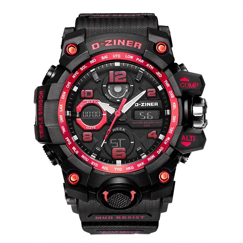 D-ZINER G Style Shock Watches Men Military Mens Watch Led Digital Sports Wristwatch Analog Quartz Watches MaleClock montre homme