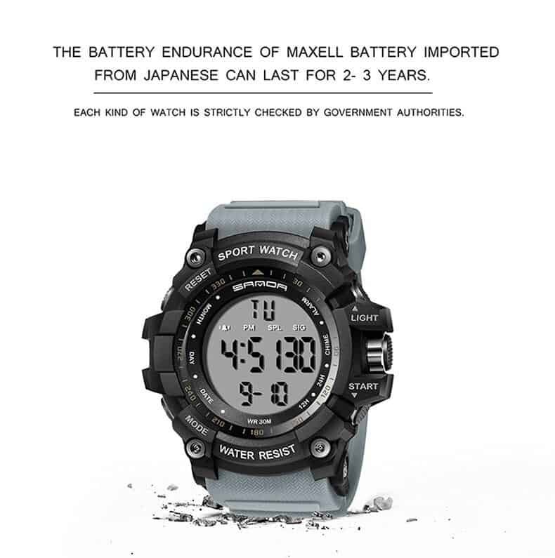 Men's Sport Watch Waterproof Men Watch Countdown Dual Time Clock Alarm Clock Chrono Digital Watch Relogio Masculino