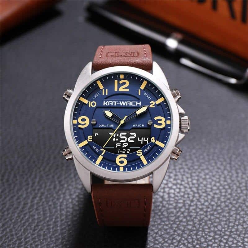 Double Time Zone Swim Men Sports Watch Digital Calendar Quartz Wrist watches Waterproof 50M Military Clock Relogio Masculino