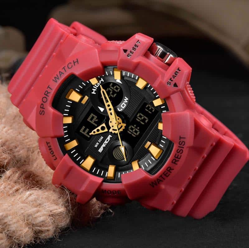 SANDA Brand Wrist Watch Men Watches Military Army Sport Waterproof Wristwatch Dual Display Male Watch For Men Clock Outdoor Hour