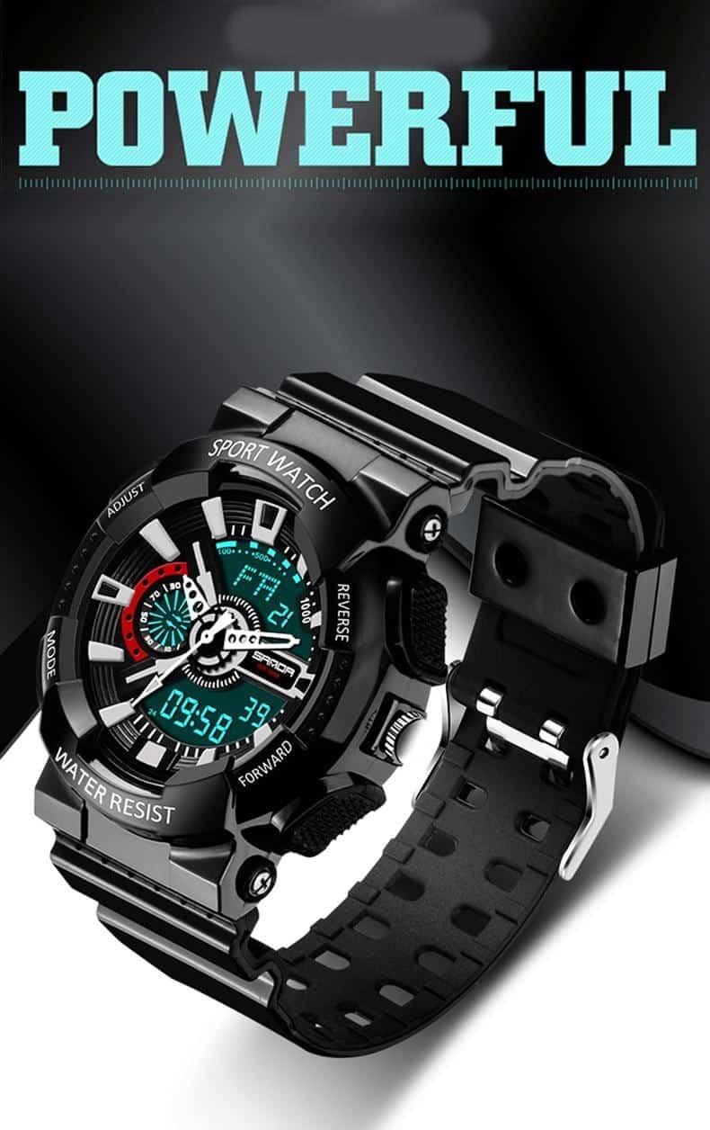 New brand SANDA fashion watch men's LED digital watch G outdoor multi-function waterproof military sports watch relojes hombre