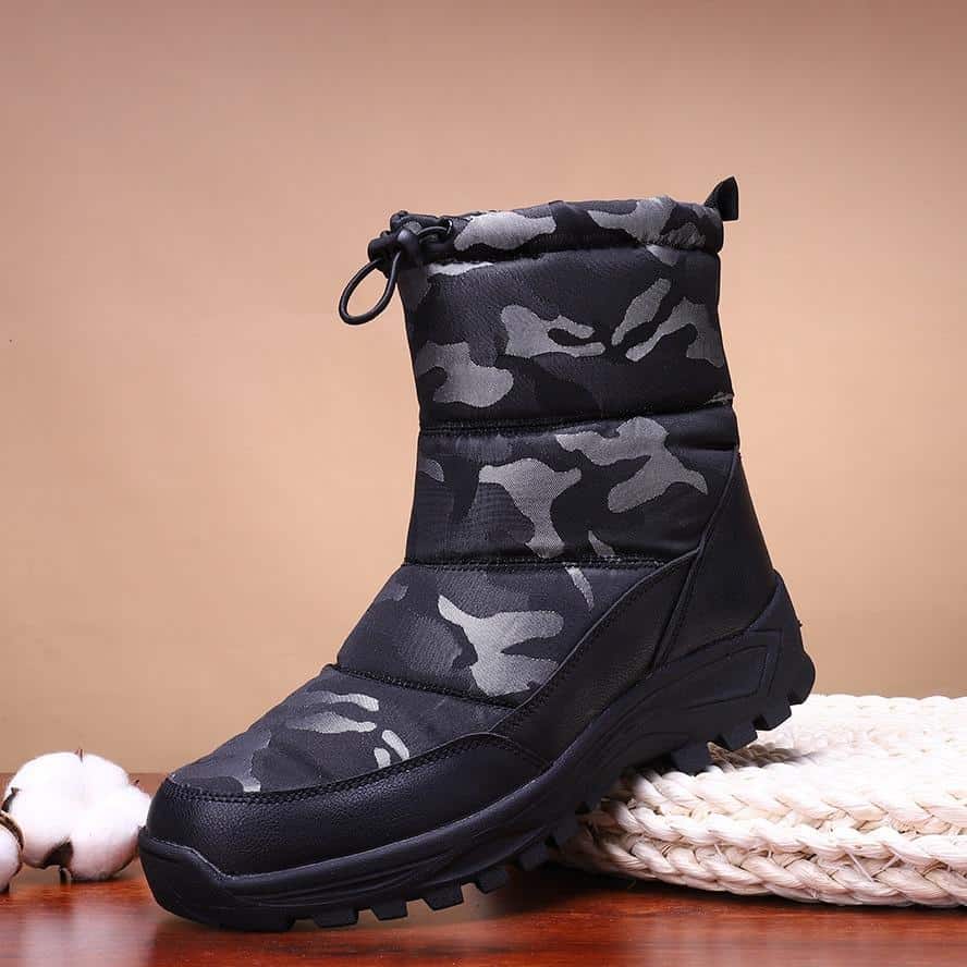 Men Winter Boots 2020 Camouflage High-top Men Snow Boots Thicken Fur Warm Waterproof Non-slip Winter Shoes For Men Size 38 - 46