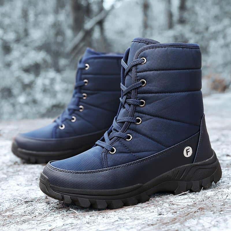 Fotwear Men Snow Boots Winter Plush Shoes Ankle Boots Waterproof Footwear Lace Up Outdoor Boot Shoes 36-46 Couple Lovers Shoes
