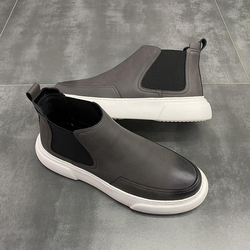 new fashion chelsea boot for men flats platform shoes autumn winter botines hombre cow leather ankle botas masculinas chaussure
