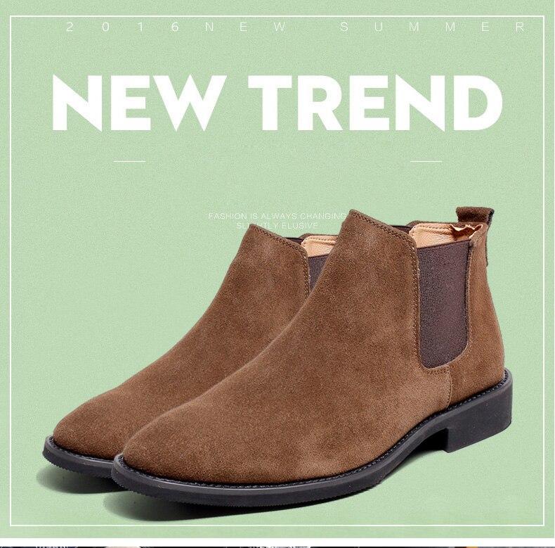 Misalwa Chelsea Boots Men Suede Leather Decent Men Ankle Boots Original Male Short Casual Shoes British Style Winter Spring Boot