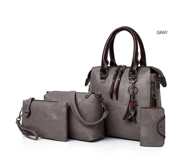ValenKuci Leather Shoulder Messenger Bag Tote Bag Bolsa 4pcs/Set Women Composite Bag High Quality Ladies Handbag Female set bag