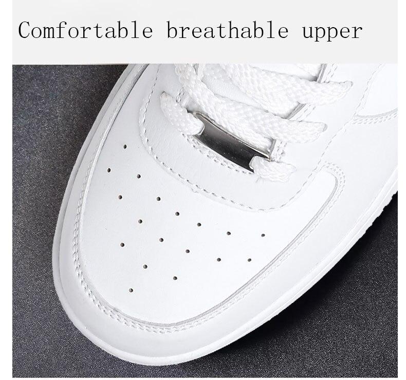 Mens Leather Sneakers Light Breathable Men Woman Sports Running Shoes Fashion White Casual Shoes Student Vulcanized Shoes