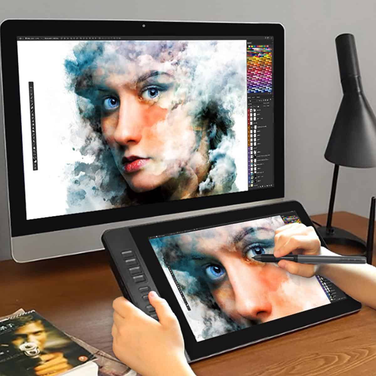 GAOMON PD1561 15.6 Inches IPS HD Graphics Drawing Tablet Monitor 72% NTSC Color Gamut with 8192 levels Battery-free pen