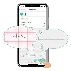 Bluetooth Wearable EKG Monitor ECG Machine Heart Monitoring Device Portable Handheld EKG Monitor USB Charging PDF Data Report