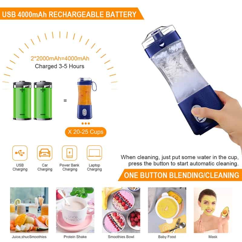 Portable USB Electric Fruit Juicer Smoothie Maker Orange Juicer Machine Cup For Fruit Mixer Juice Extractor Mini Blender