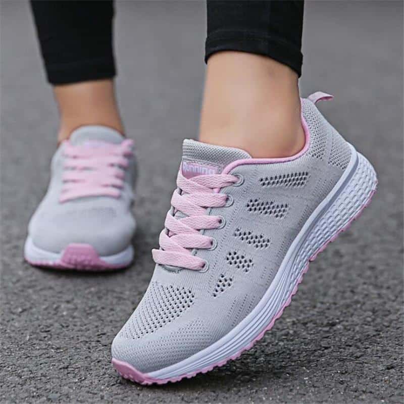 Female tennis sneakers women shoes 2021 new breathable mesh casual sport shoes woman lace-up women running white shoes