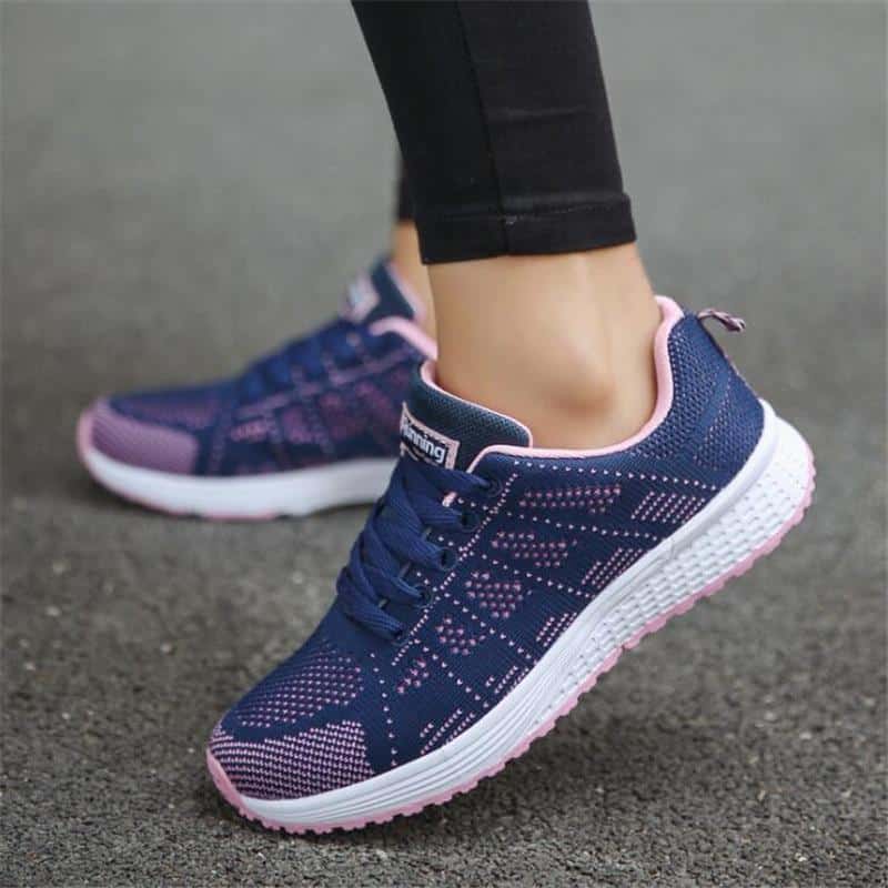 Female tennis sneakers women shoes 2021 new breathable mesh casual sport shoes woman lace-up women running white shoes