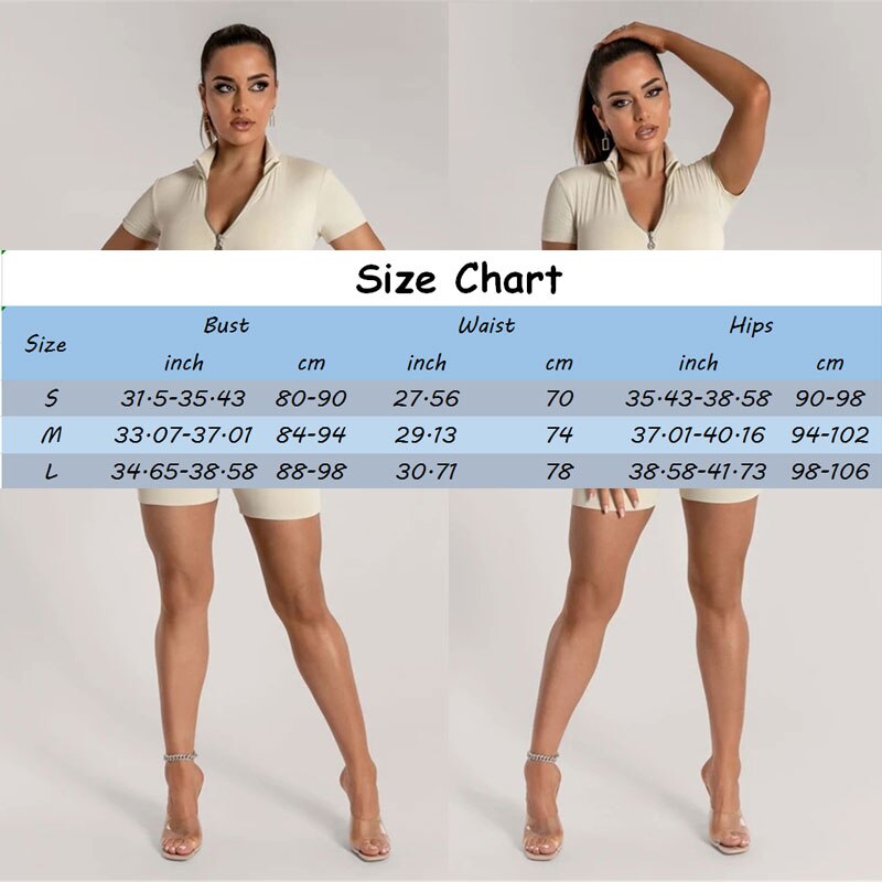 Ladies Short Sleeve Girdle Playsuits Women's Sexy Wrapped Chest Stand Collar Zipper Corset Short T-Shirt Tight Shorts Jumpsuit