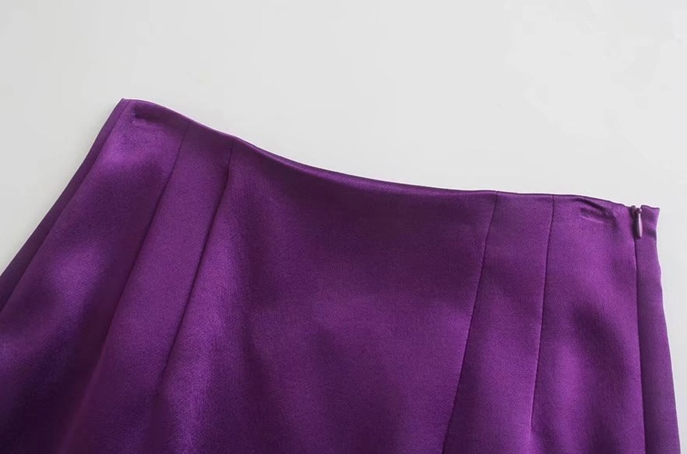 KPYTOMOA Women Fashion Soft Touch Mini Skirt Vintage High Waist Side Zipper Female Skirts Mujer