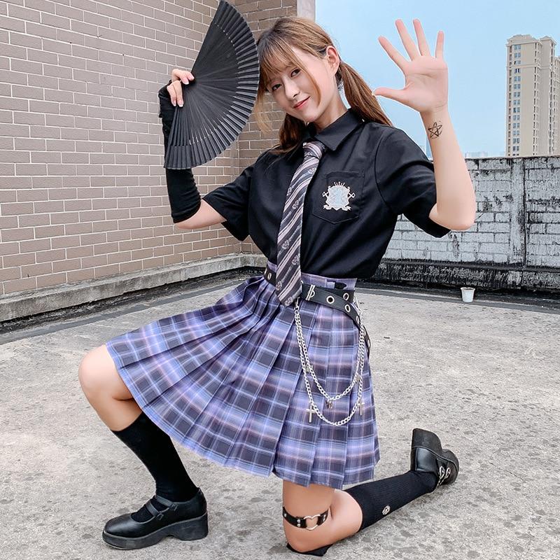 FESTY KARY Fashion 2021 Summer Women Skirts Japan Style School Pleated Skirts for Girls High Waist Plaid Mini Skirts Women