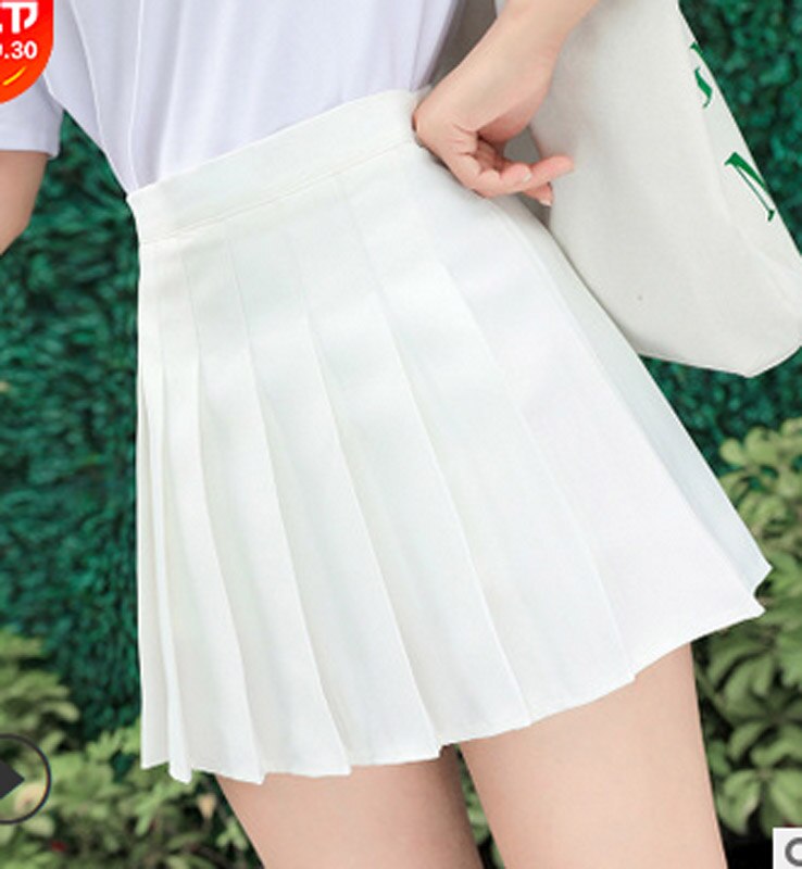 2021 Women Skirt High Waist Pleated Cute Girls Tennis School Mini Uniform Female Loose Casual Short Bottoms Spring Fall Clothing