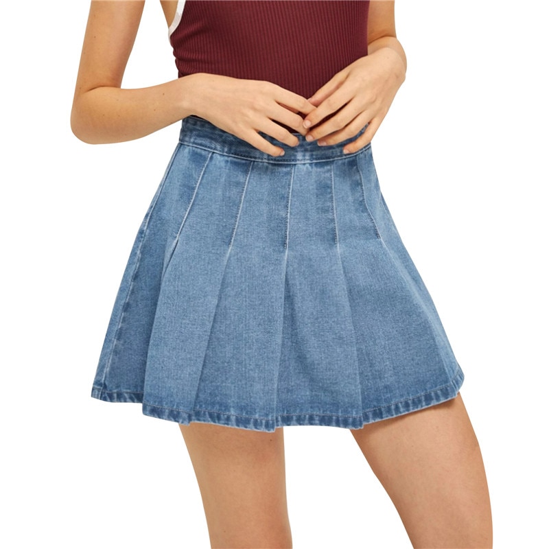 2021 Women Skirt High Waist Pleated Cute Girls Tennis School Mini Uniform Female Loose Casual Short Bottoms Spring Fall Clothing
