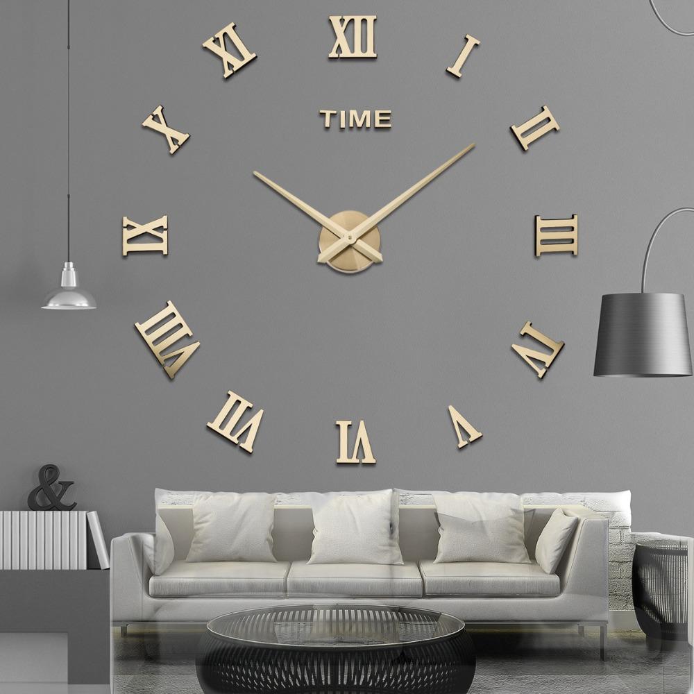Special Offer 3d Big Acrylic Mirror Wall Clock Diy Quartz Watch Still Life Clocks Modern Home Decoration Living Room Stickers