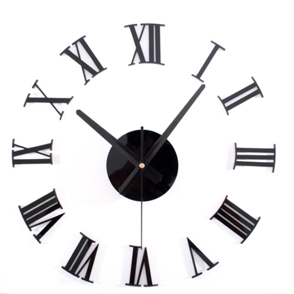 DIY Acrylic Mirror Wall Clock 3D Roman Numerals Design&Home Decor Stickers Wall Watches