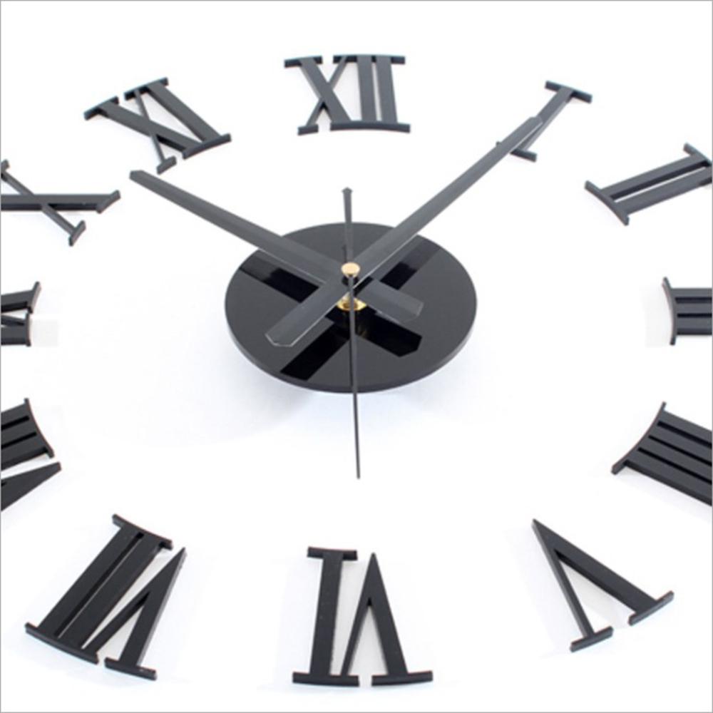 DIY Acrylic Mirror Wall Clock 3D Roman Numerals Design&Home Decor Stickers Wall Watches