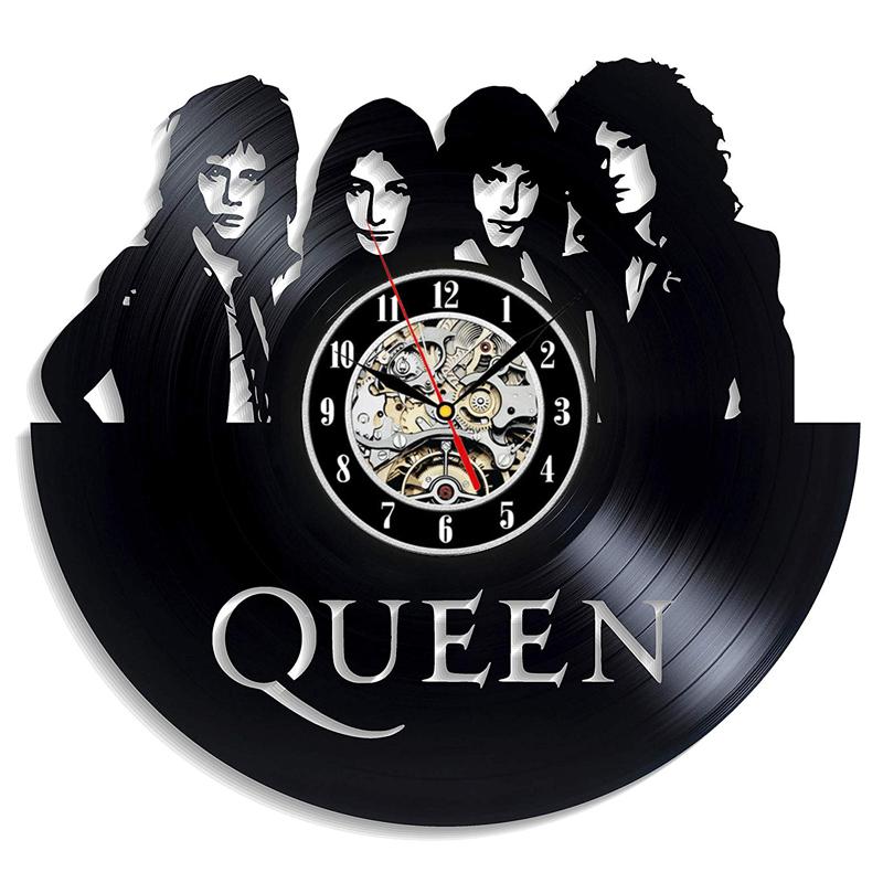 Queen Rock Band Wall Clock Queen Music Team Vinyl Record Wall Clock Modern Design Wall Art Home Decor Gifts for Musician relojes
