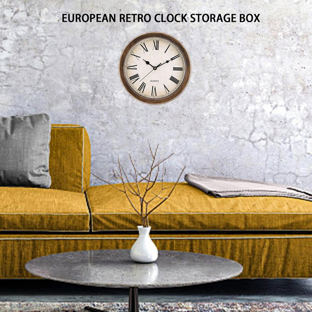 Safe Storage Box Style Retro Clock Storage Box Home Living Room Decoration Unique Vintage Round Storage Box новый год 2022