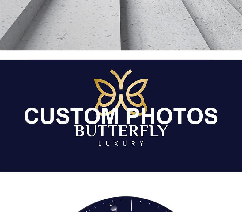 Custom Corporate Logo Clock Mute Quartz Digital Wall Clock Design Art Photo Company Logo Wall Clock Decorative Art Photo Wedding