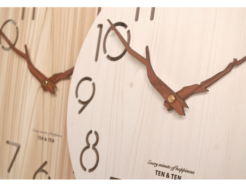 ZGXTM Modern Minimalist Wall Clock Living Room Wooden Wall Clock Fashionable Atmosphere Mute Nordic Clock Wooden Needle