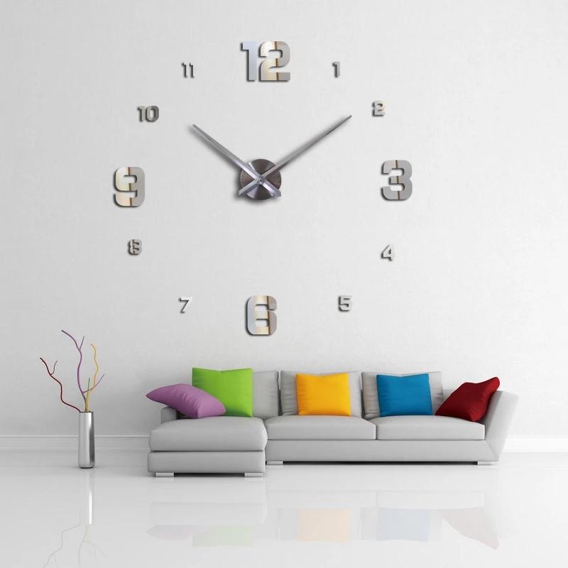 3D Wall Clock Stickers Creative Diy Wall Clocks Removable Art Decal Sticker Home Decor Living Room Quartz Needle Decorations