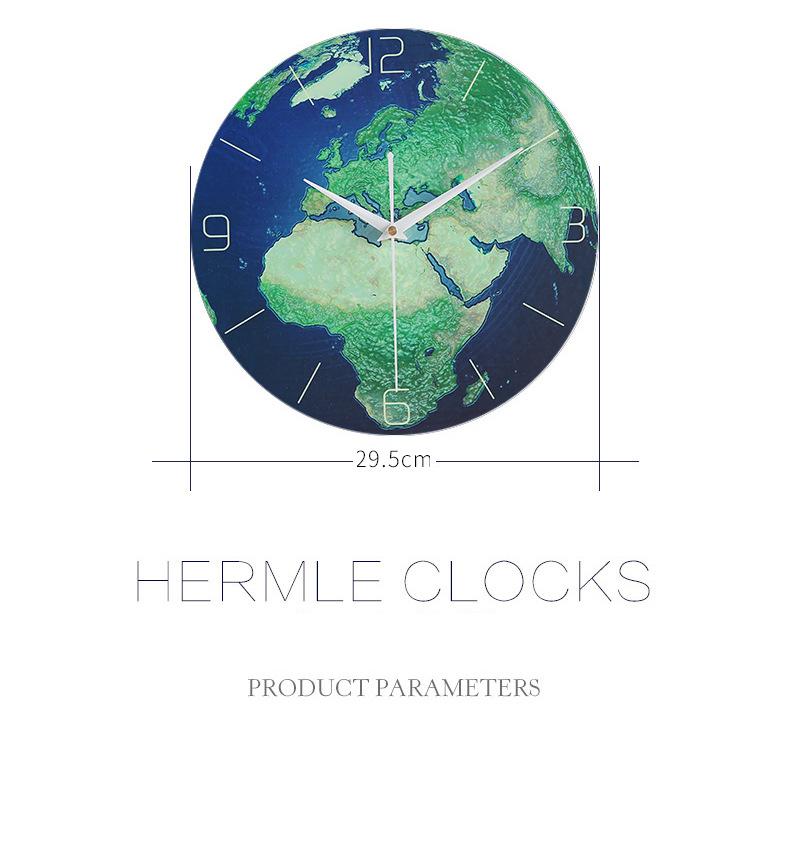 ZGXTM Luminous Creative Wall Clock Personality Mute Clock Earth Clock Retro Wall Clocks High Quality Gift