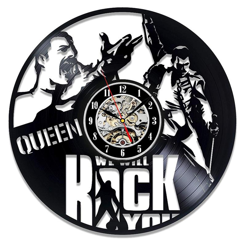 Queen Rock Band Wall Clock For Living Room Decoration Rock N Roll Music Rock Wall Clock Modern Design Man Cave Home Wall Decor