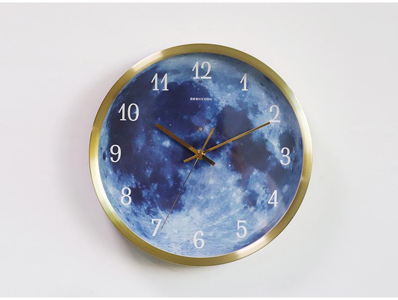New Luminous Wall Clock Sound Control Blue Moon LED Clock Home Decoration Clock Galaxy One Fashion Creative Bedroom Living Room