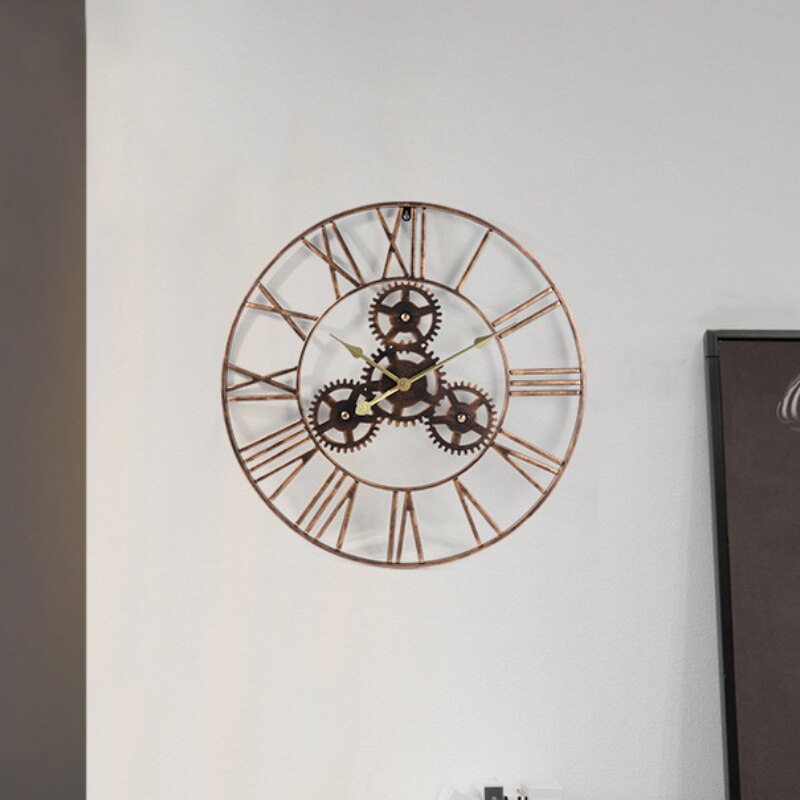 Vintage Silent Wall Clock Decoration Living Room Mechanism Art Unusual Metal Wall Clock Reloj Pared Home Design Free Shiping