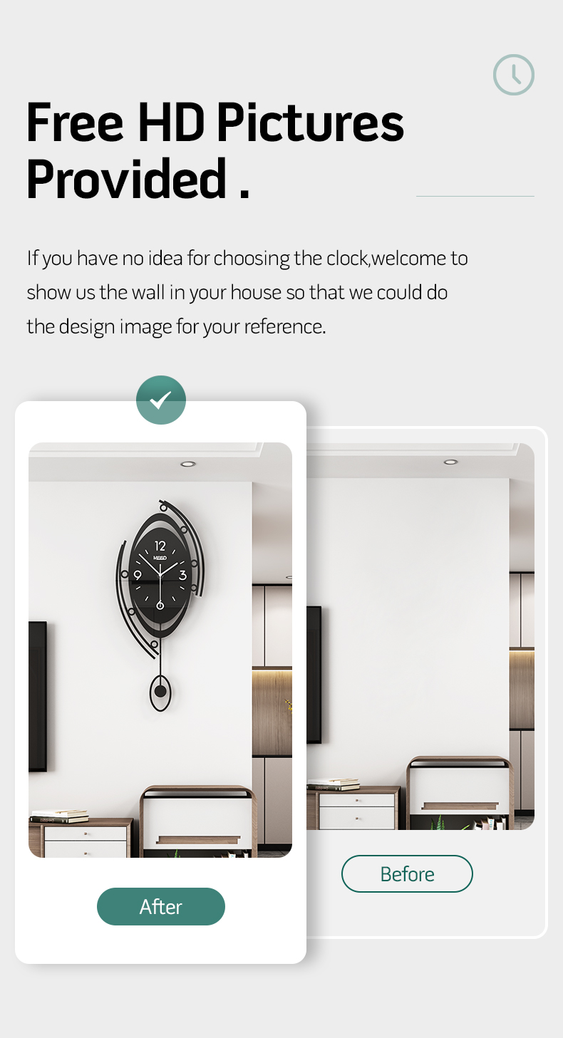 MEISD Decorative Wall Clock Modern Design Pendulum Watch Home Interiors Decor Horloge in the Kitchen Free Shipping