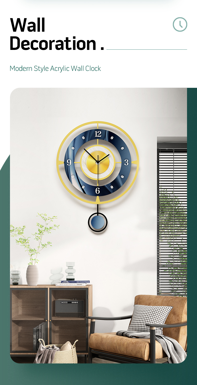MEISD Creative Wall Clock Modern Design Watch Pendulum Home Interiors Living Room Decoration Quartz Silent Horloge Free Shipping