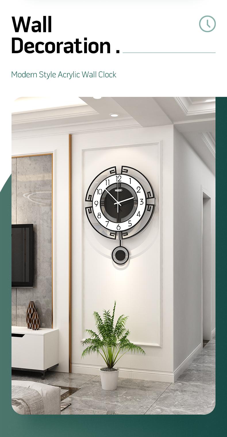 MEISD Large Clocks Wall Vintage Home Decor Pendulum Retro Watches Wall Mirror DIY Sticker Living Room Art Horloge Free Shipping
