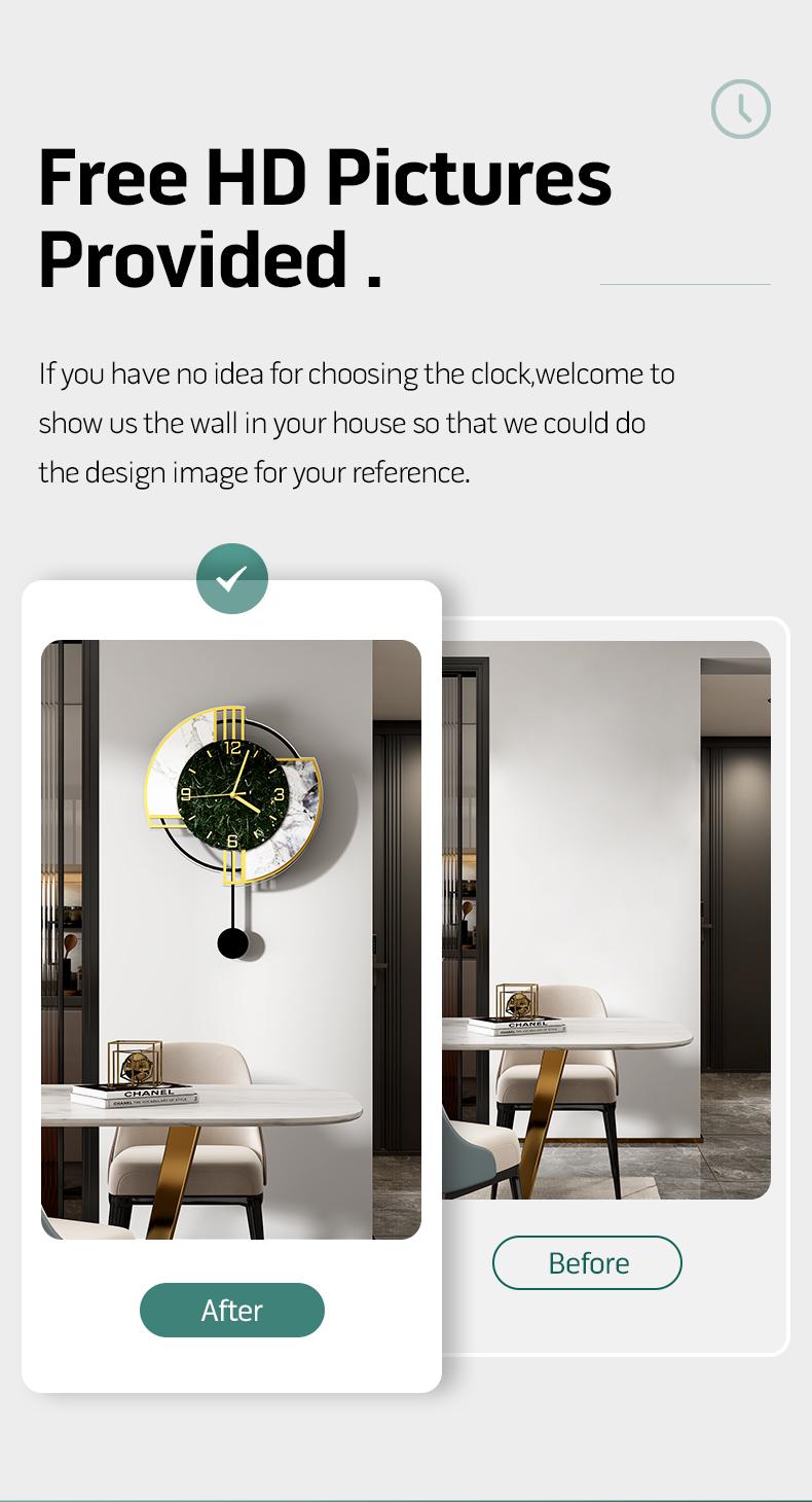 MEISD Modern Design Dark Green Wall Clock Large Decorative Kitchen Watch Home Interiors Decor Horloge Murale Free Shipping