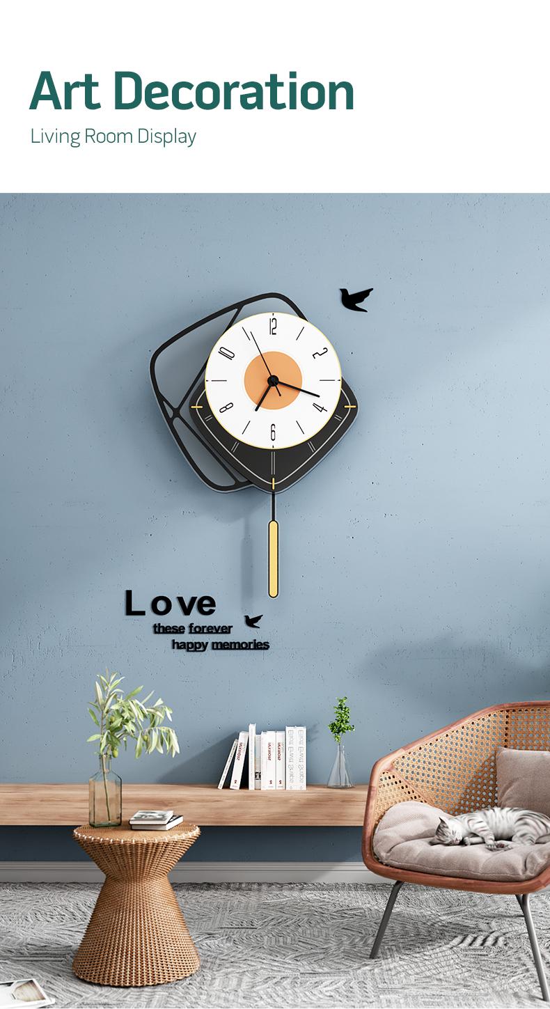 MEISD Brand Modern Design Wall Clock Creative Square Watch Wall Decor Pendulum Horloge Home Decoration Free Shipping