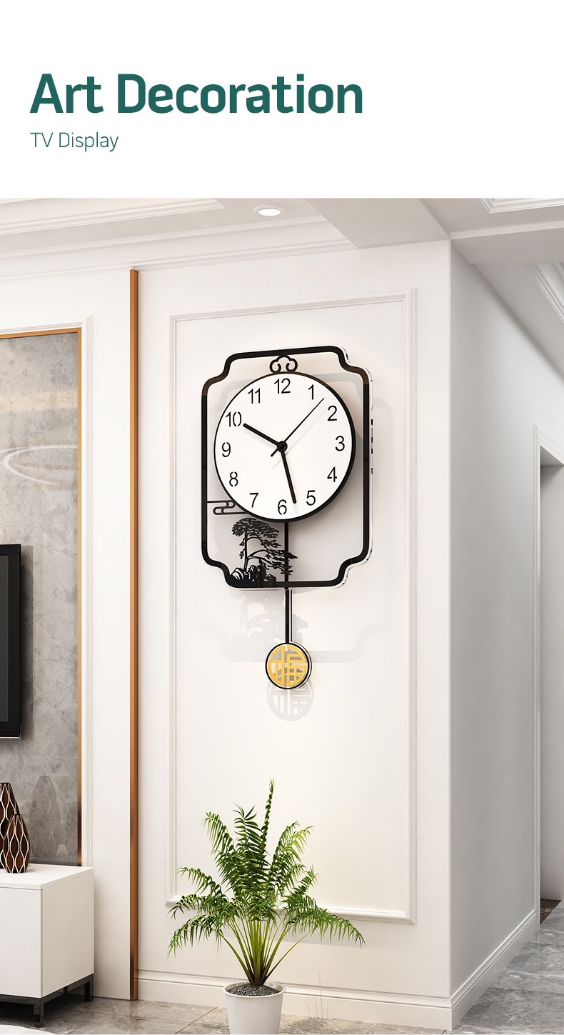 MEISD On Sale Large Vintage Wall Clock Decorative Pendulum Watch Living Room Home Interiors Decor Black Horloge Free Shipping