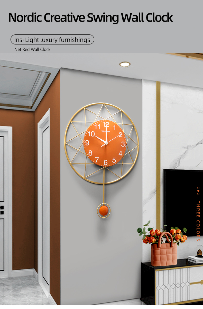 Modern Creative Metal Iron Wall Hanging Clock Living Room Corridor Hotel Home Decoration Crafts DESIGN WALL CLOCK