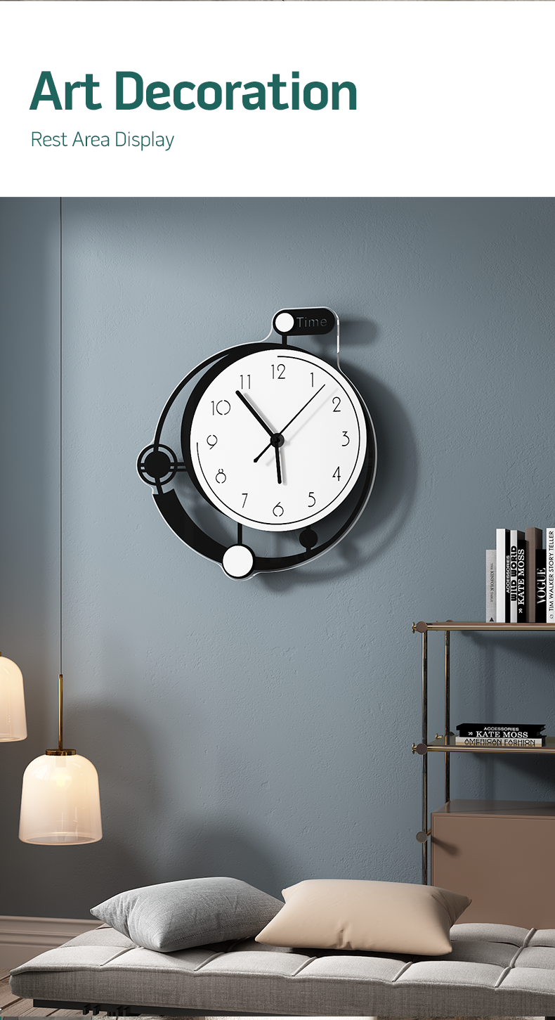 MEISD Decorative Small Wall Clock White Kitchen Watches Modern Design Home Interior Quartz Silent Horloge for Living Room Decor