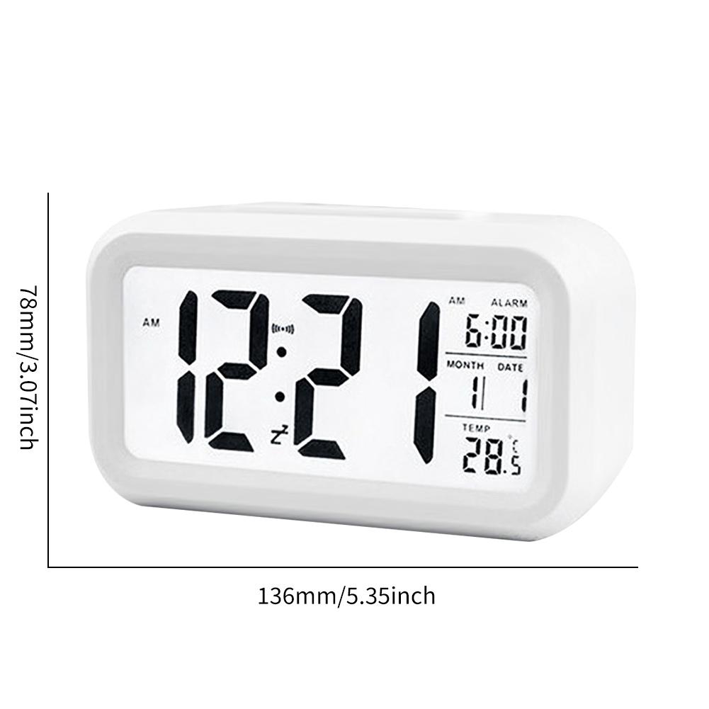 Smart Temperature Alarm Clock LED Display Digital Backlight Calendar Desktop Snooze Mute Electronic Mini Alarm Clock Watch